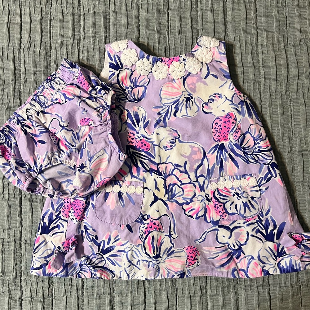 Lilly Pulitzer Kids Dress in Purple and Pink Floral